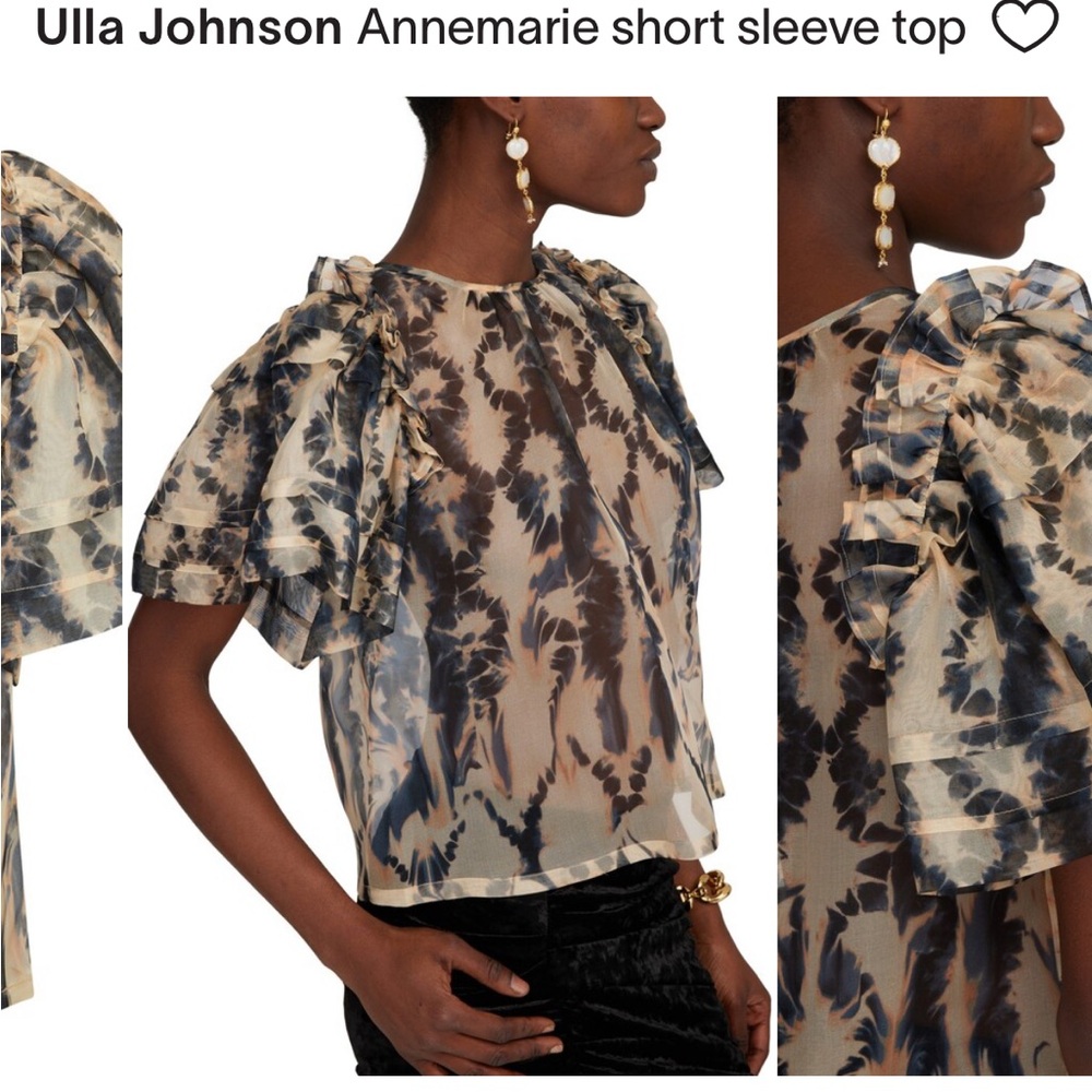 Ulla Johnson Annemarie Floral Blouse - Black and Cream